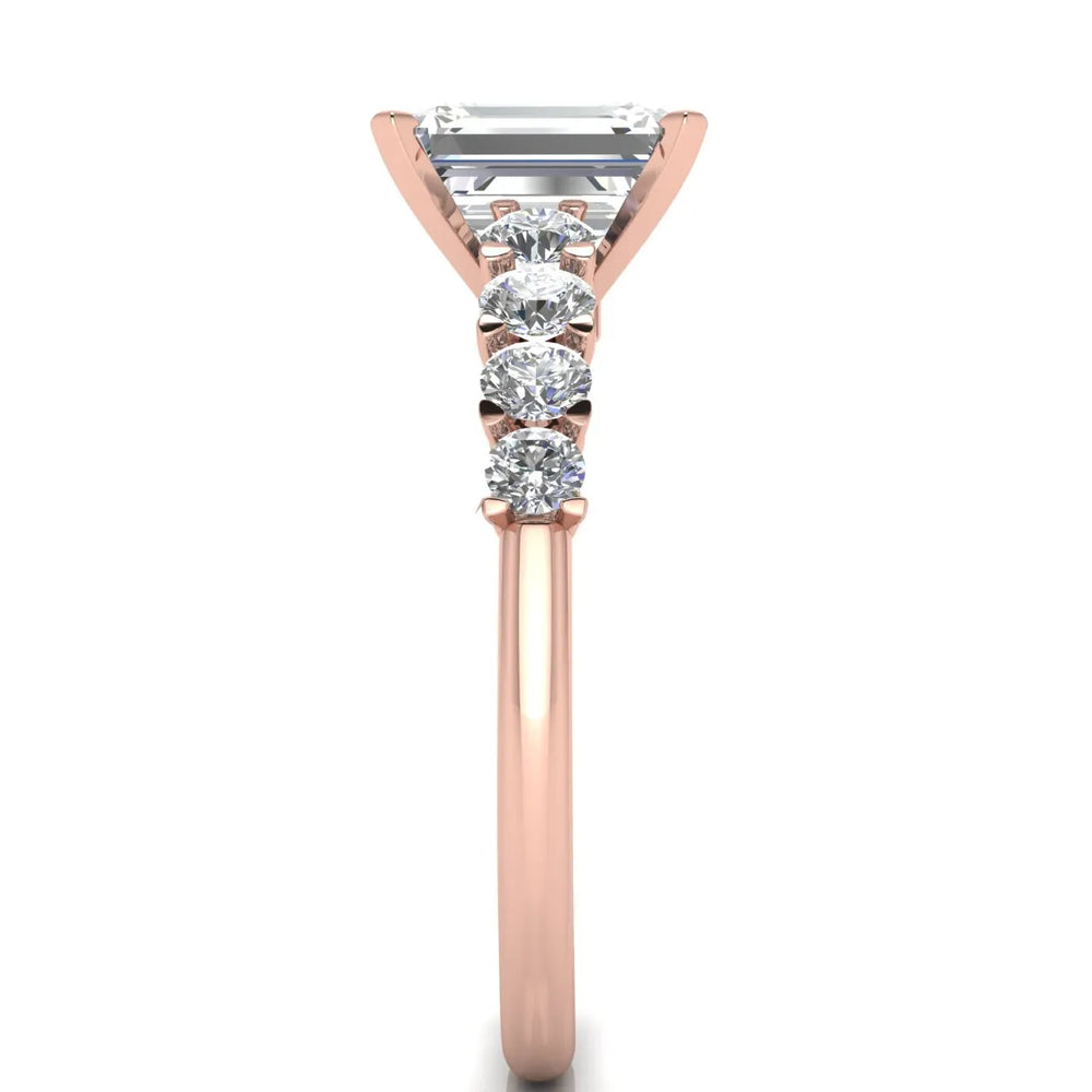 Elegant Solitaire Ring with Graduated Accent Stones