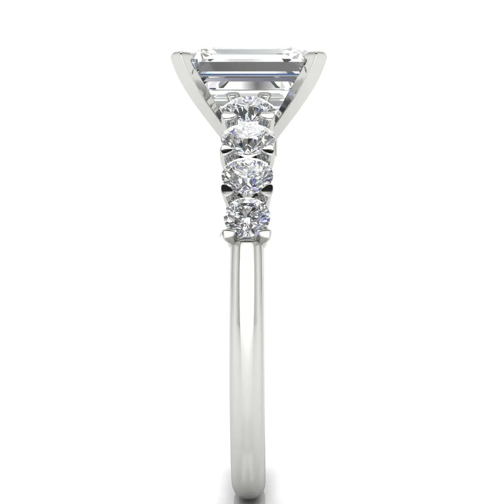 Elegant Solitaire Ring with Graduated Accent Stones