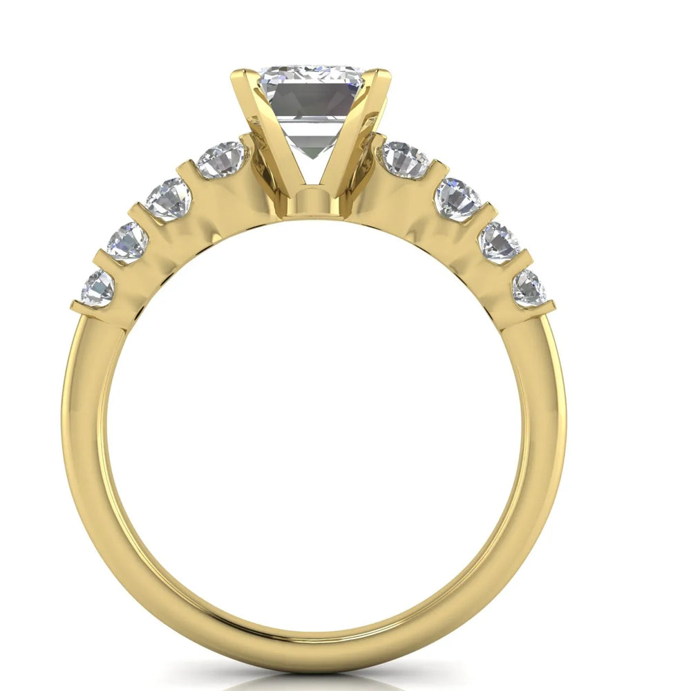 Elegant Solitaire Ring with Graduated Accent Stones