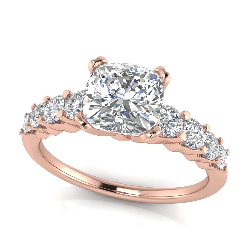 Elegant Solitaire Ring with Graduated Accent Stones