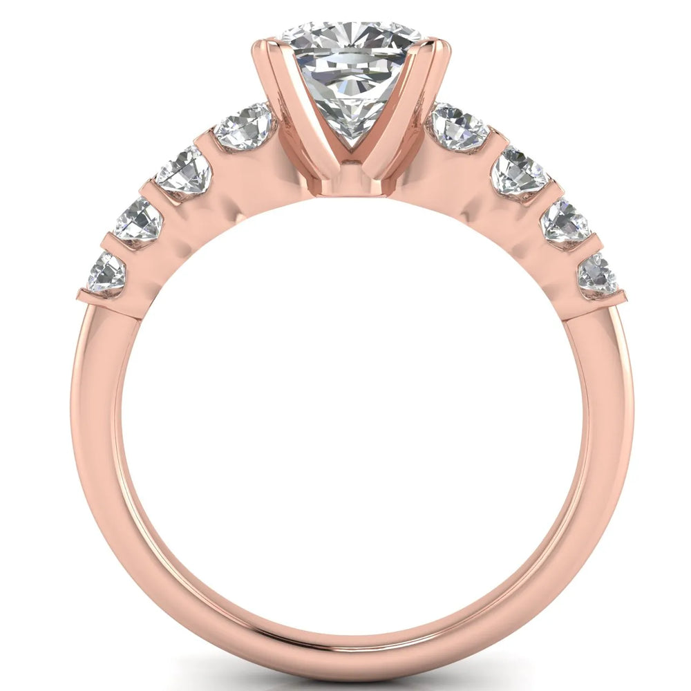 Elegant Solitaire Ring with Graduated Accent Stones