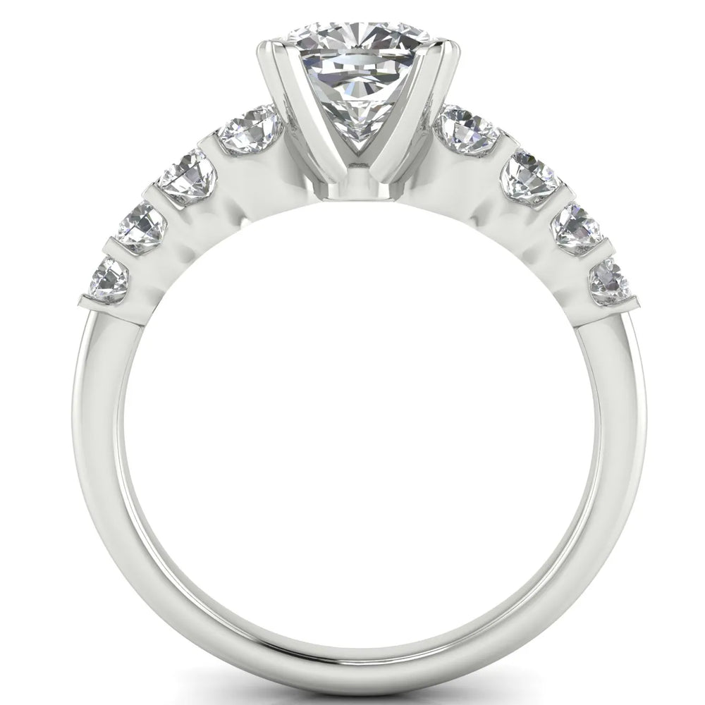 Elegant Solitaire Ring with Graduated Accent Stones