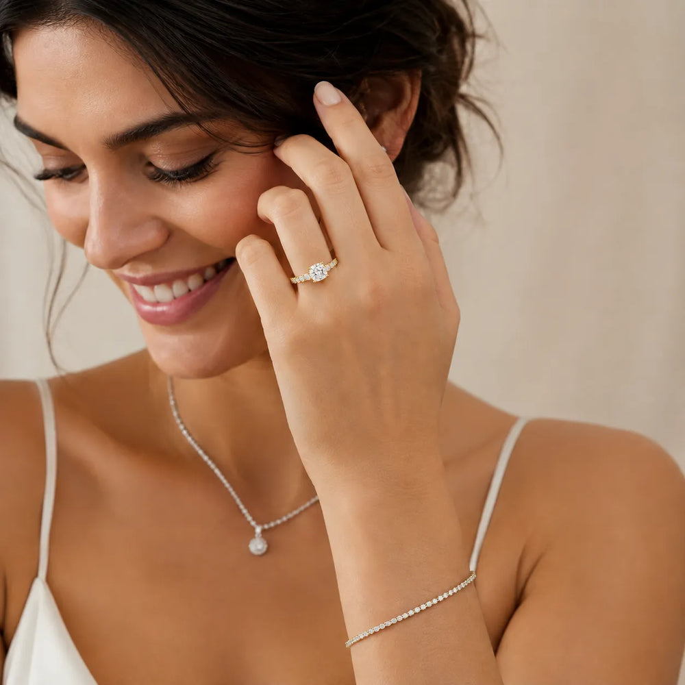 Elegant Solitaire Ring with Graduated Accent Stones