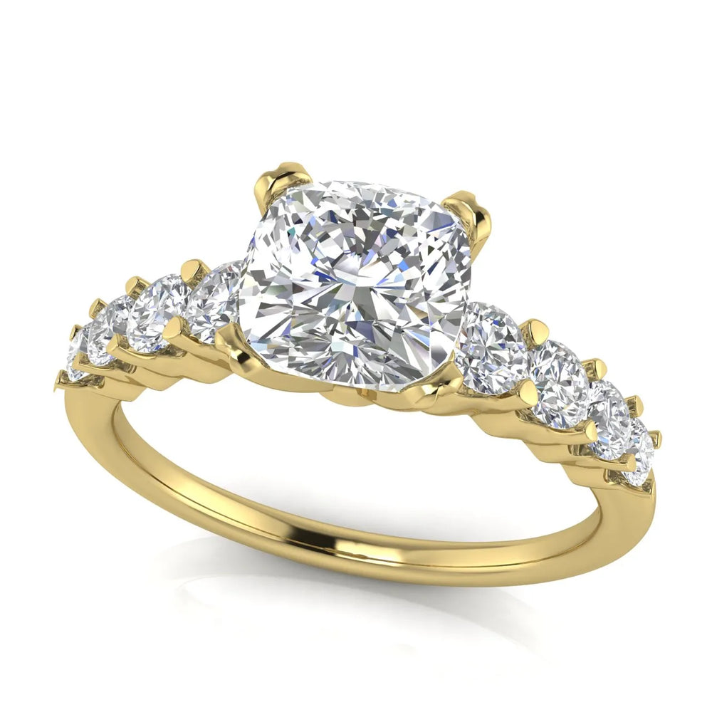 Elegant Solitaire Ring with Graduated Accent Stones