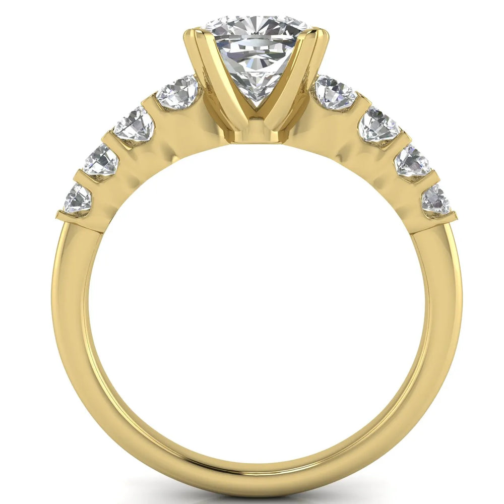 Elegant Solitaire Ring with Graduated Accent Stones