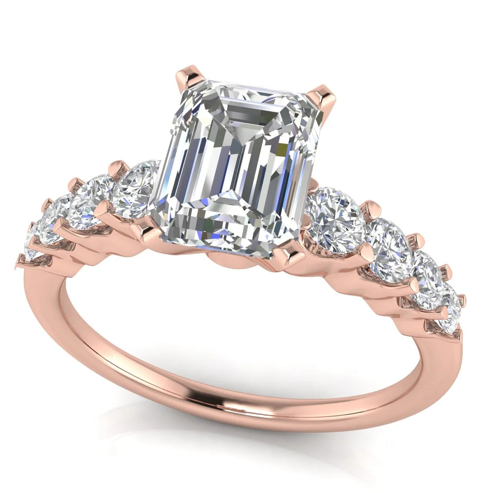 Elegant Solitaire Ring with Graduated Accent Stones
