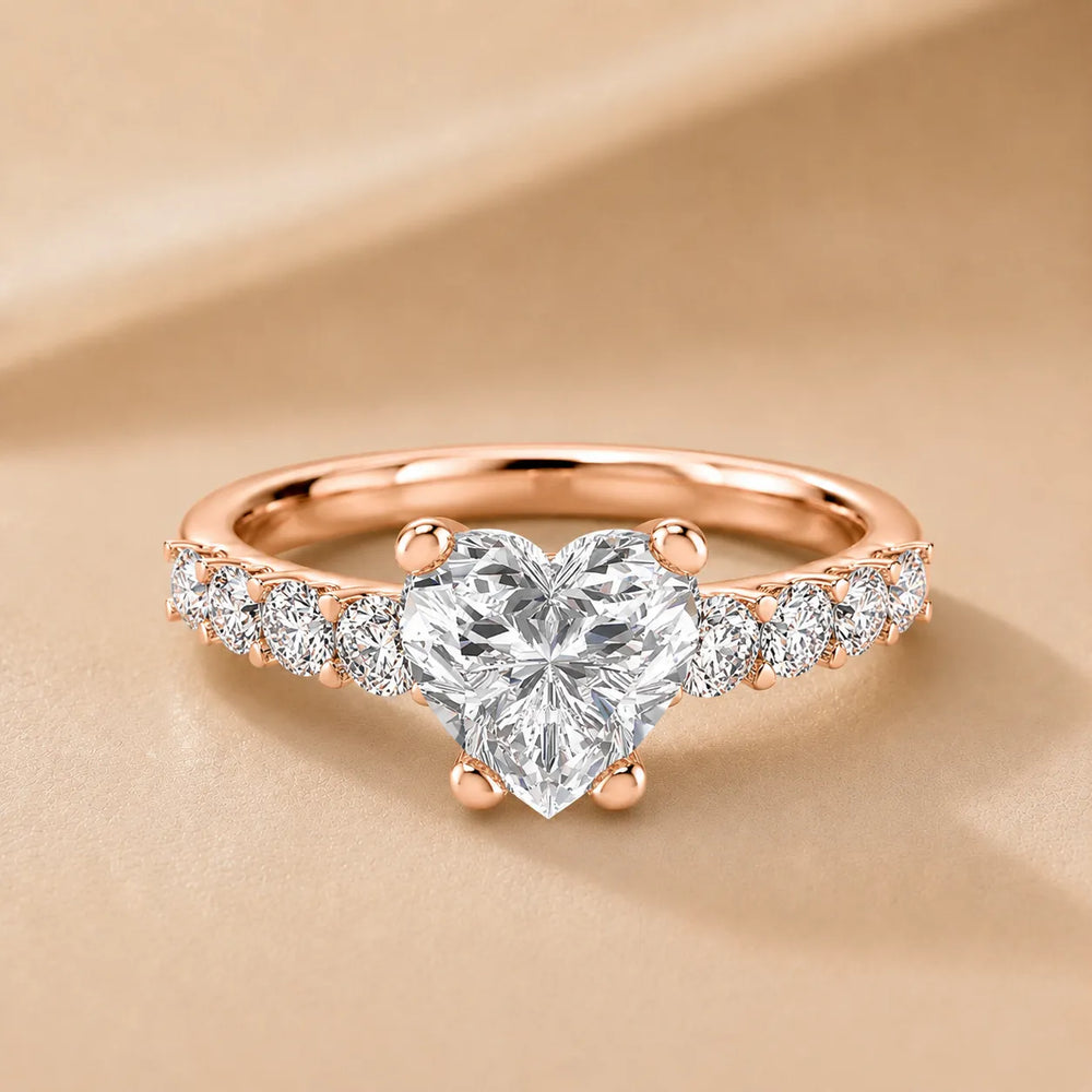 Elegant Solitaire Ring with Graduated Accent Stones