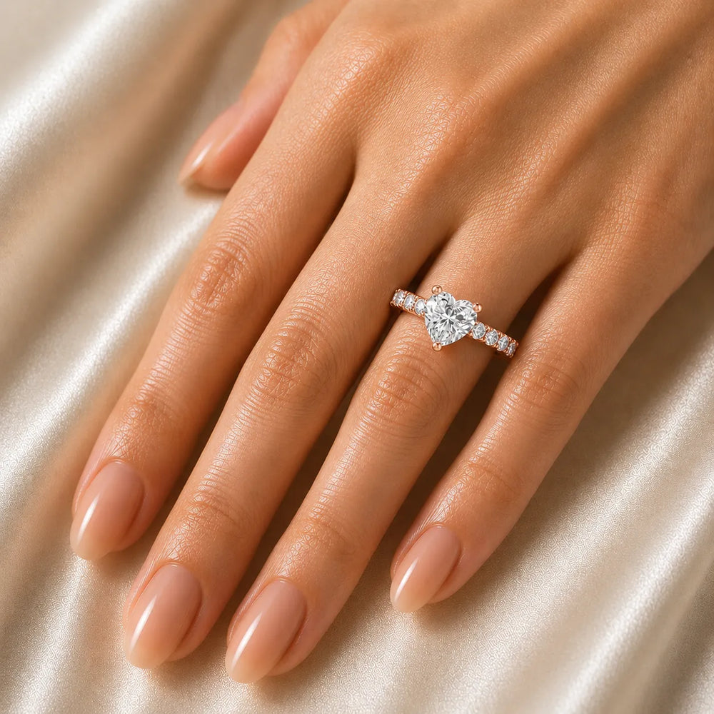 Elegant Solitaire Ring with Graduated Accent Stones