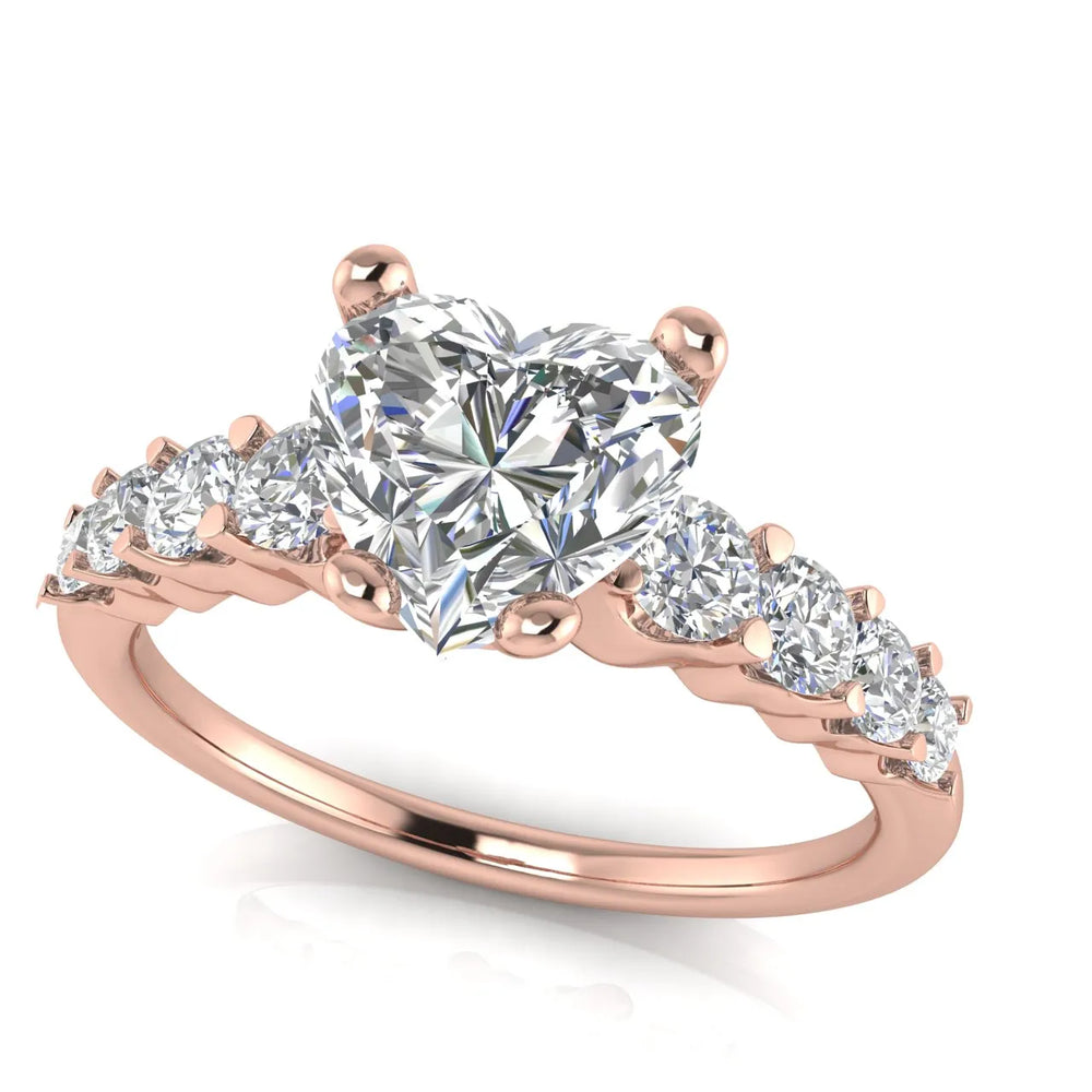 Elegant Solitaire Ring with Graduated Accent Stones