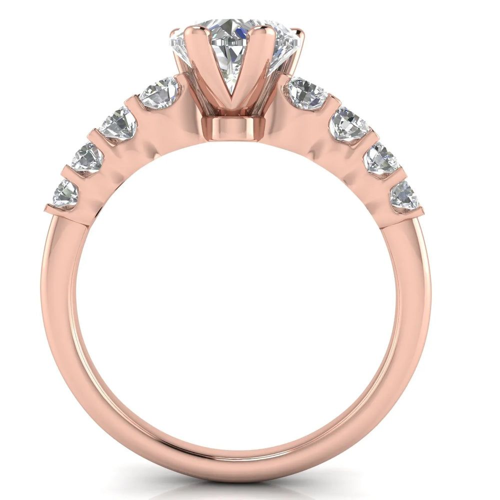 Elegant Solitaire Ring with Graduated Accent Stones