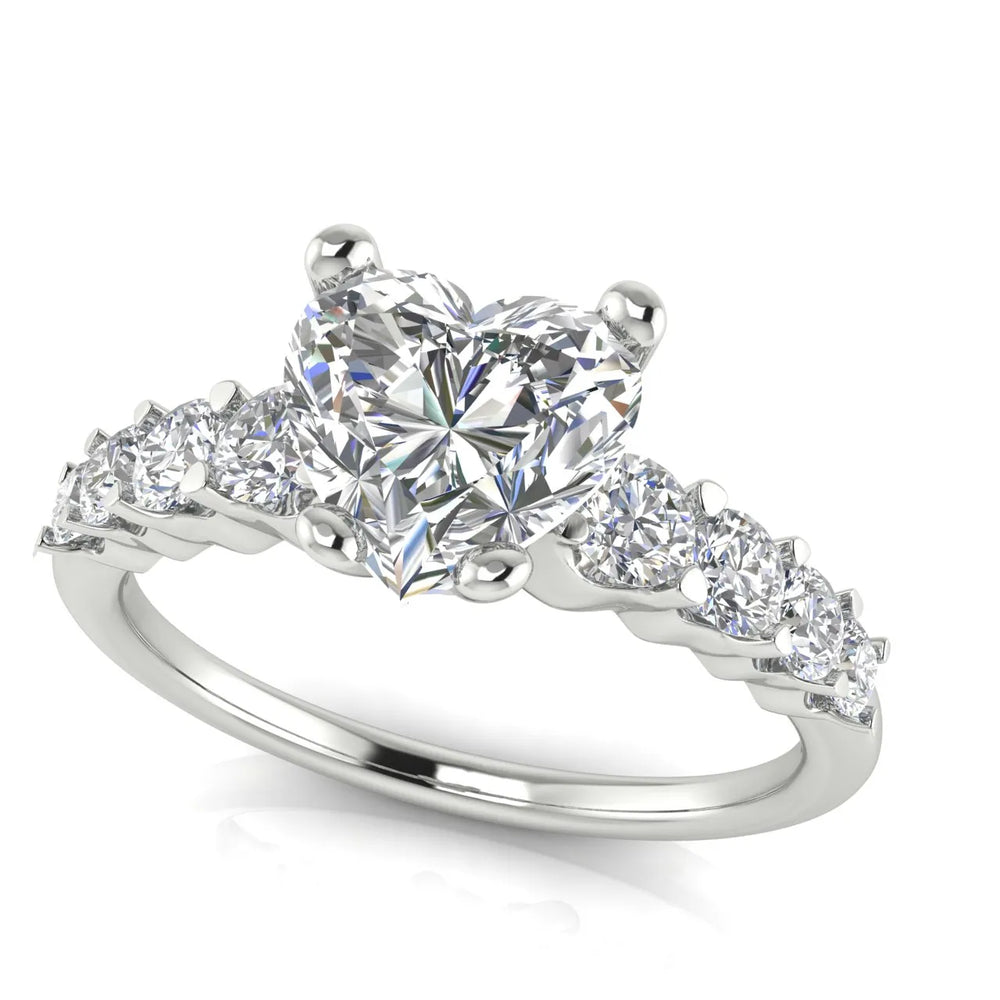Elegant Solitaire Ring with Graduated Accent Stones