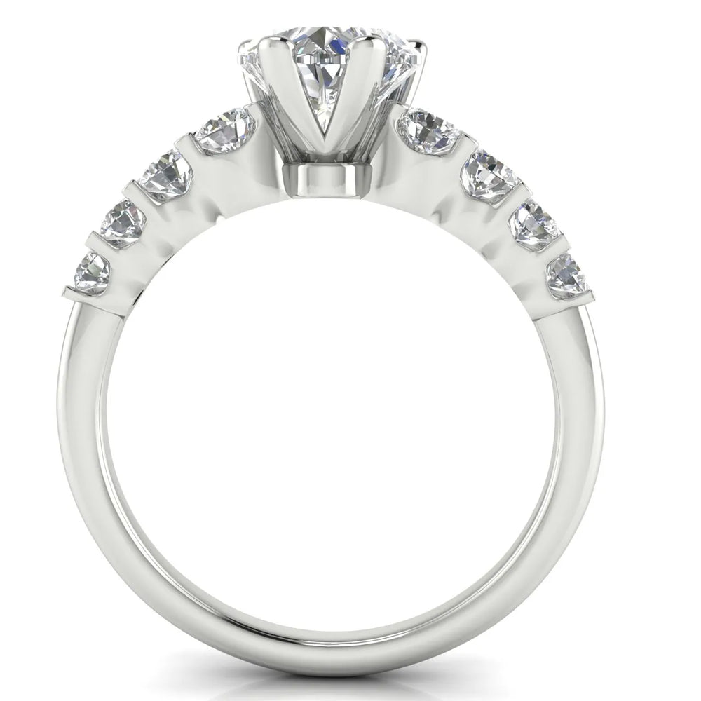 Elegant Solitaire Ring with Graduated Accent Stones