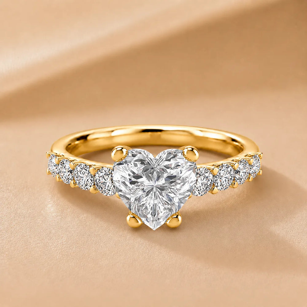 Elegant Solitaire Ring with Graduated Accent Stones