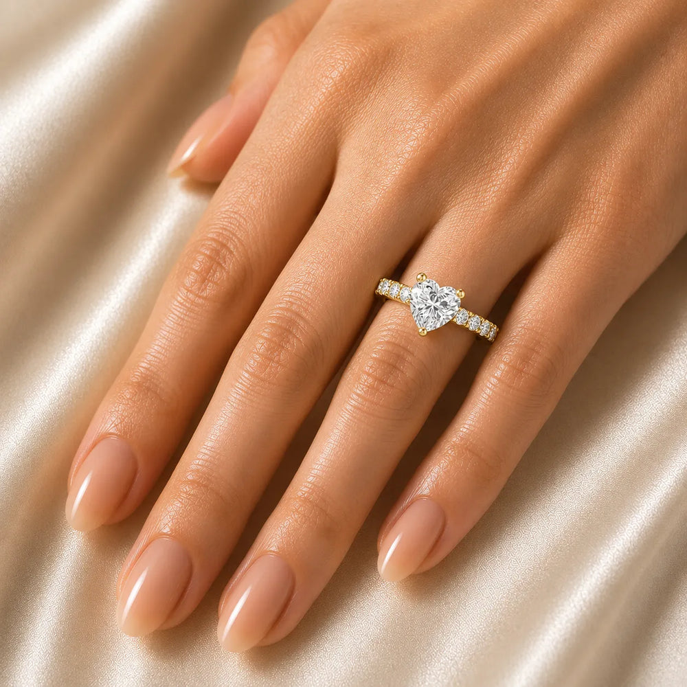 Elegant Solitaire Ring with Graduated Accent Stones