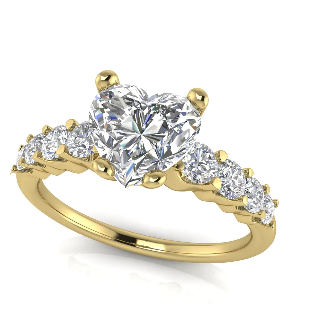 Elegant Solitaire Ring with Graduated Accent Stones