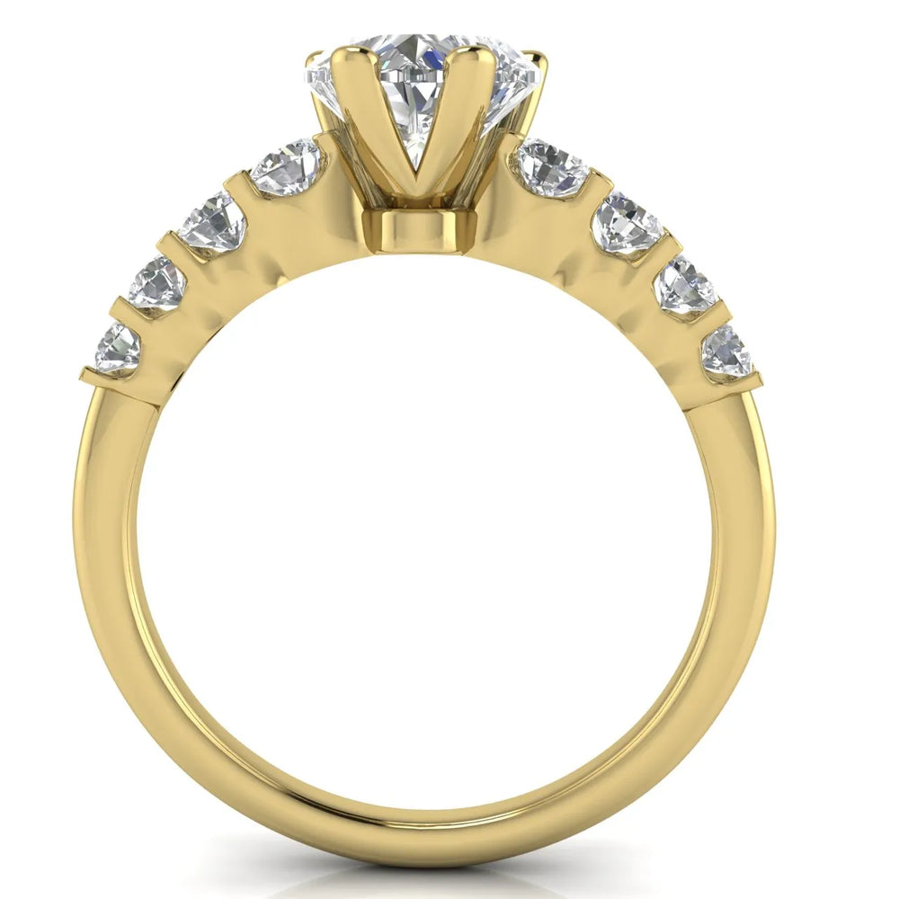 Elegant Solitaire Ring with Graduated Accent Stones