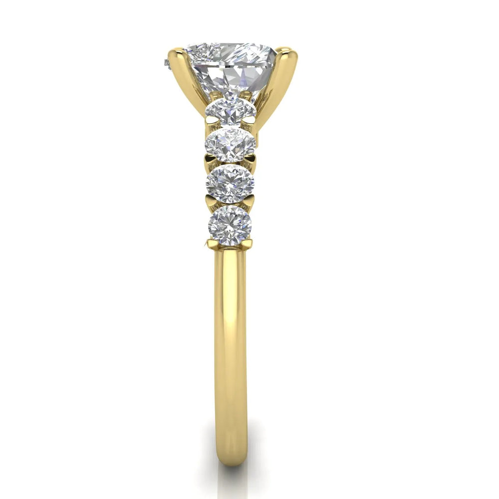 Elegant Solitaire Ring with Graduated Accent Stones