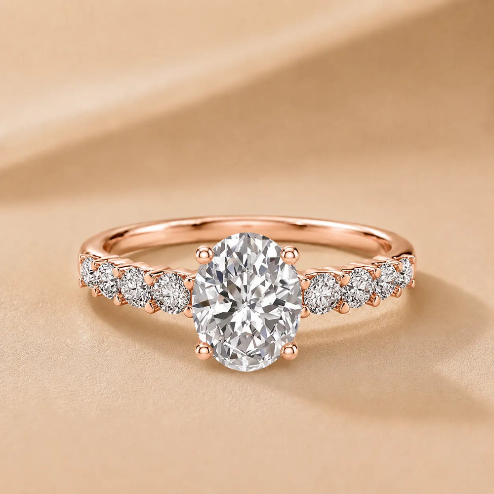 Elegant Solitaire Ring with Graduated Accent Stones
