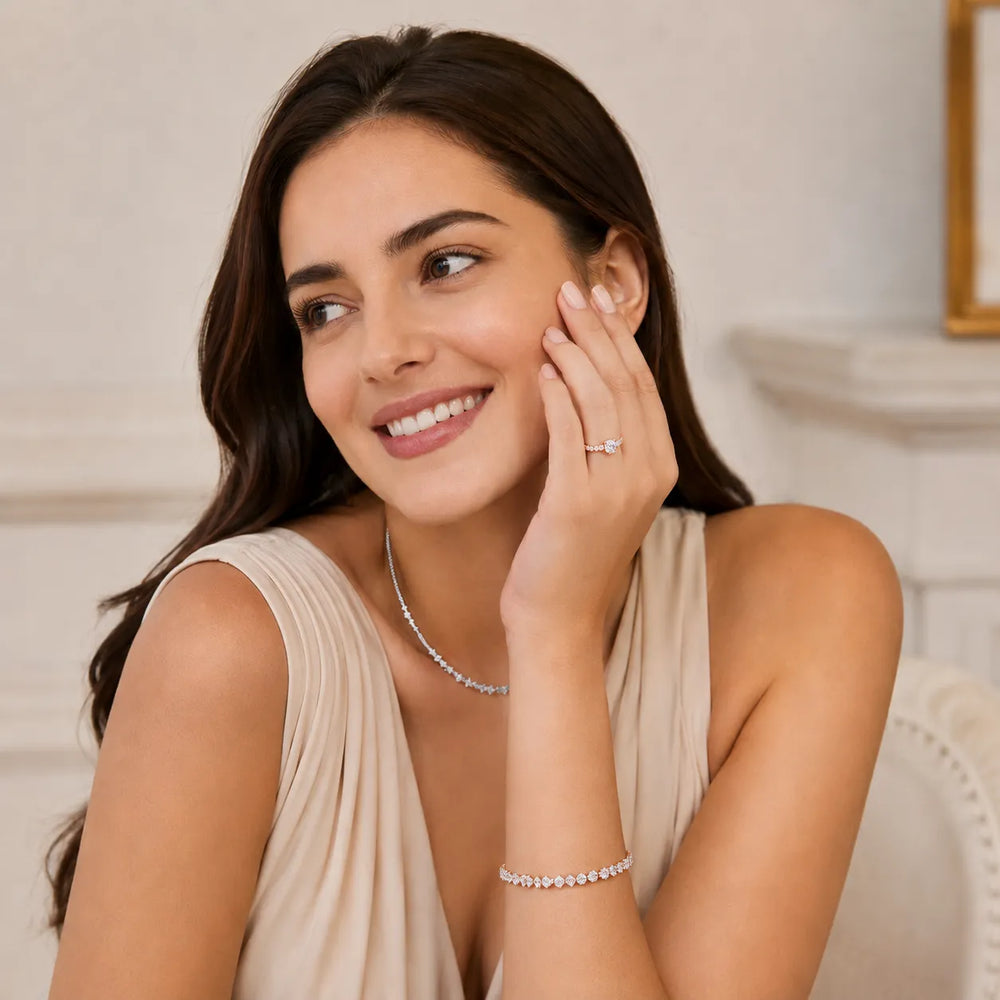 Elegant Solitaire Ring with Graduated Accent Stones