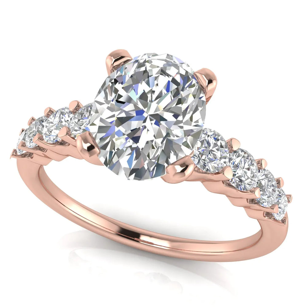 Elegant Solitaire Ring with Graduated Accent Stones
