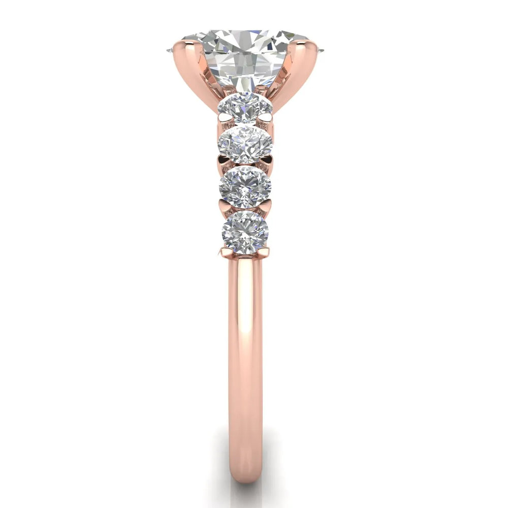 Elegant Solitaire Ring with Graduated Accent Stones