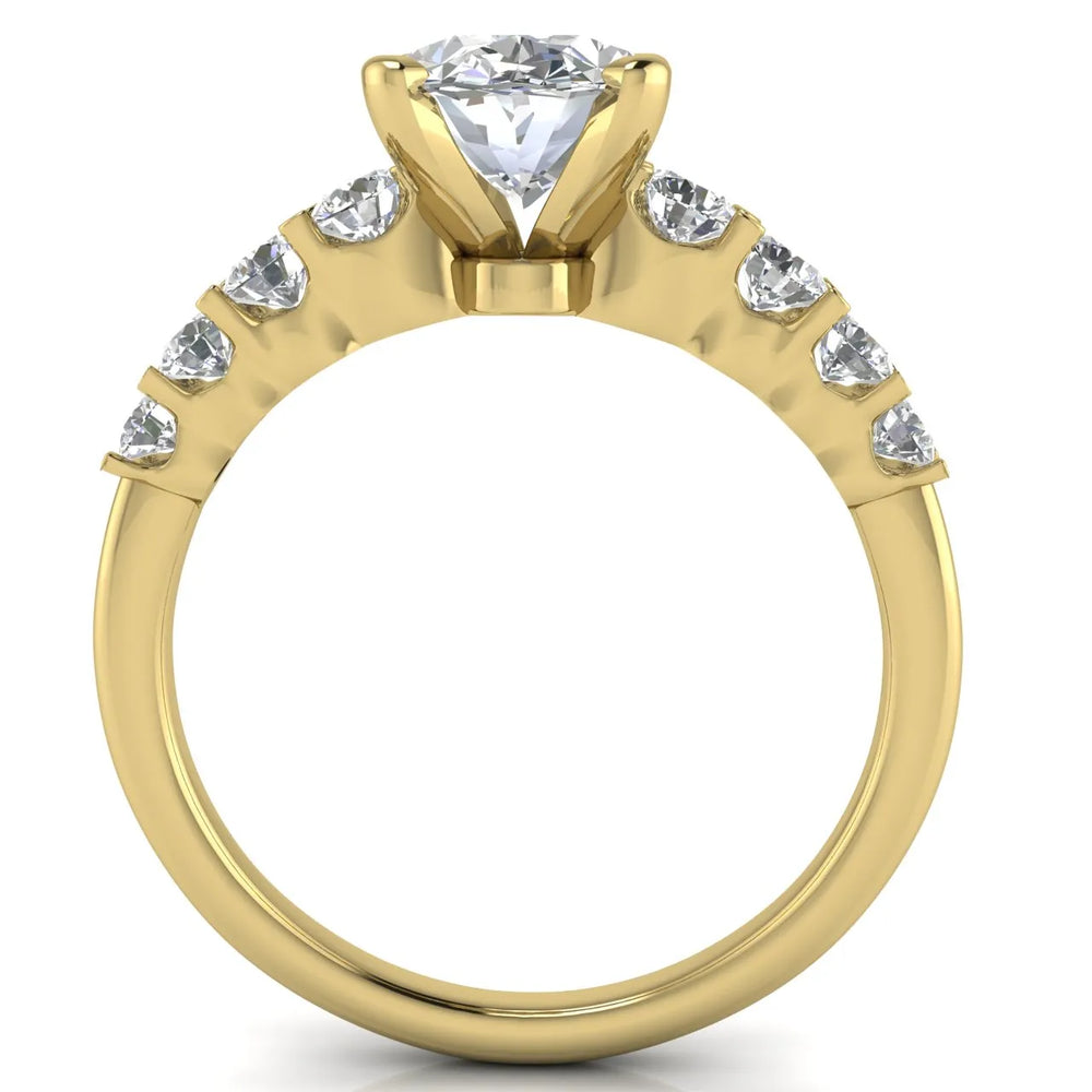 Elegant Solitaire Ring with Graduated Accent Stones