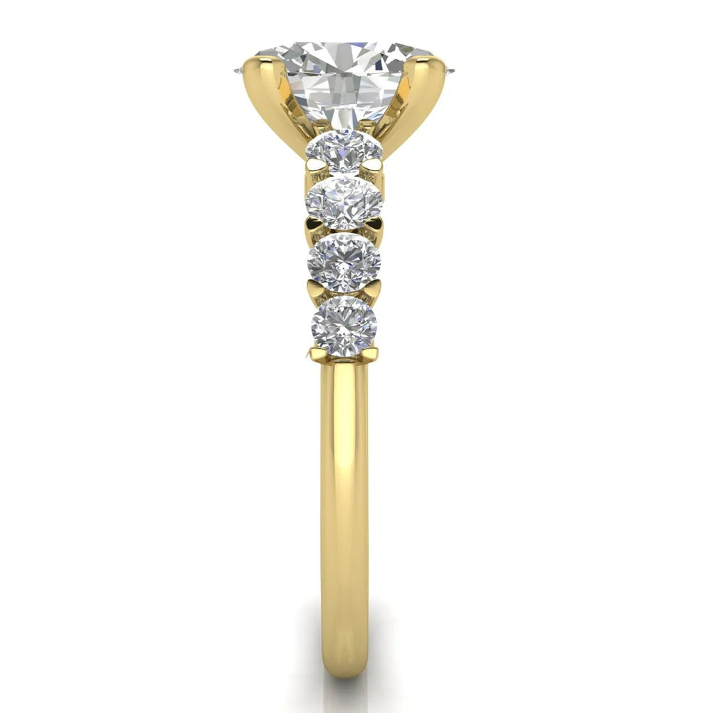Elegant Solitaire Ring with Graduated Accent Stones