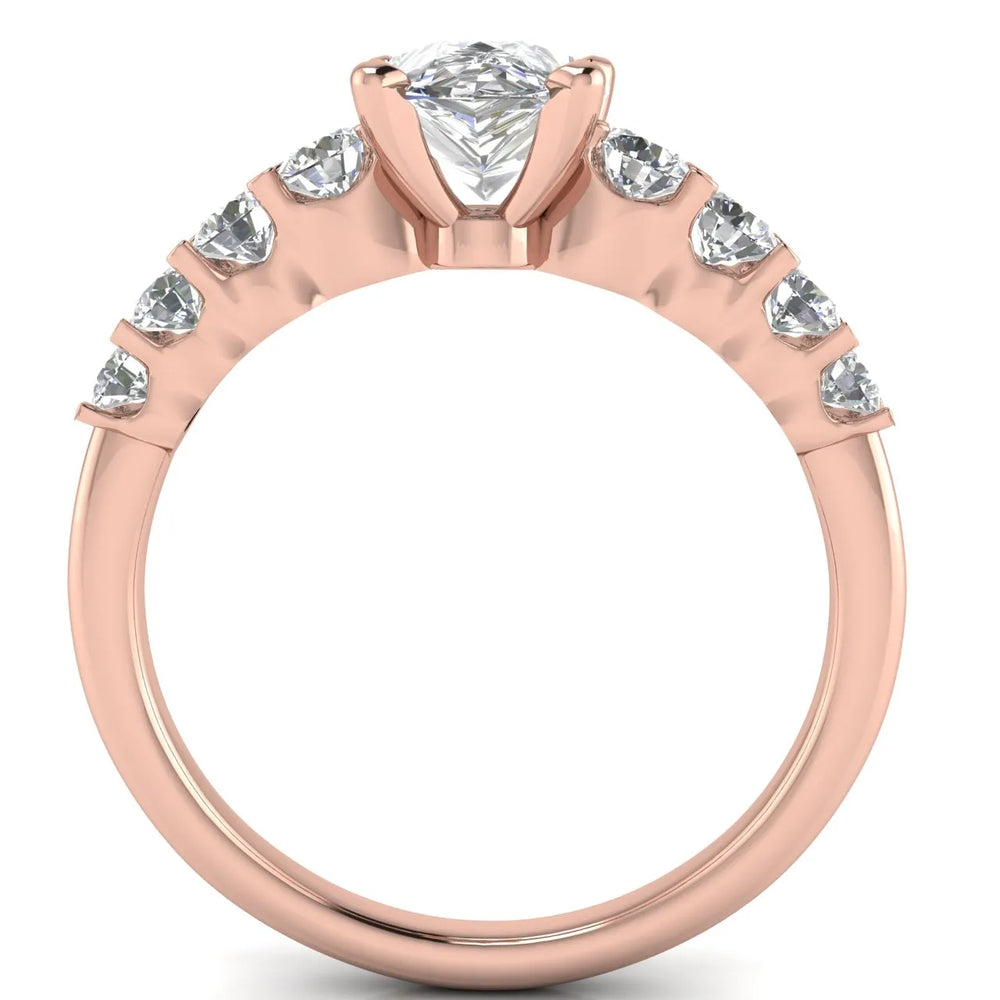 Elegant Solitaire Ring with Graduated Accent Stones