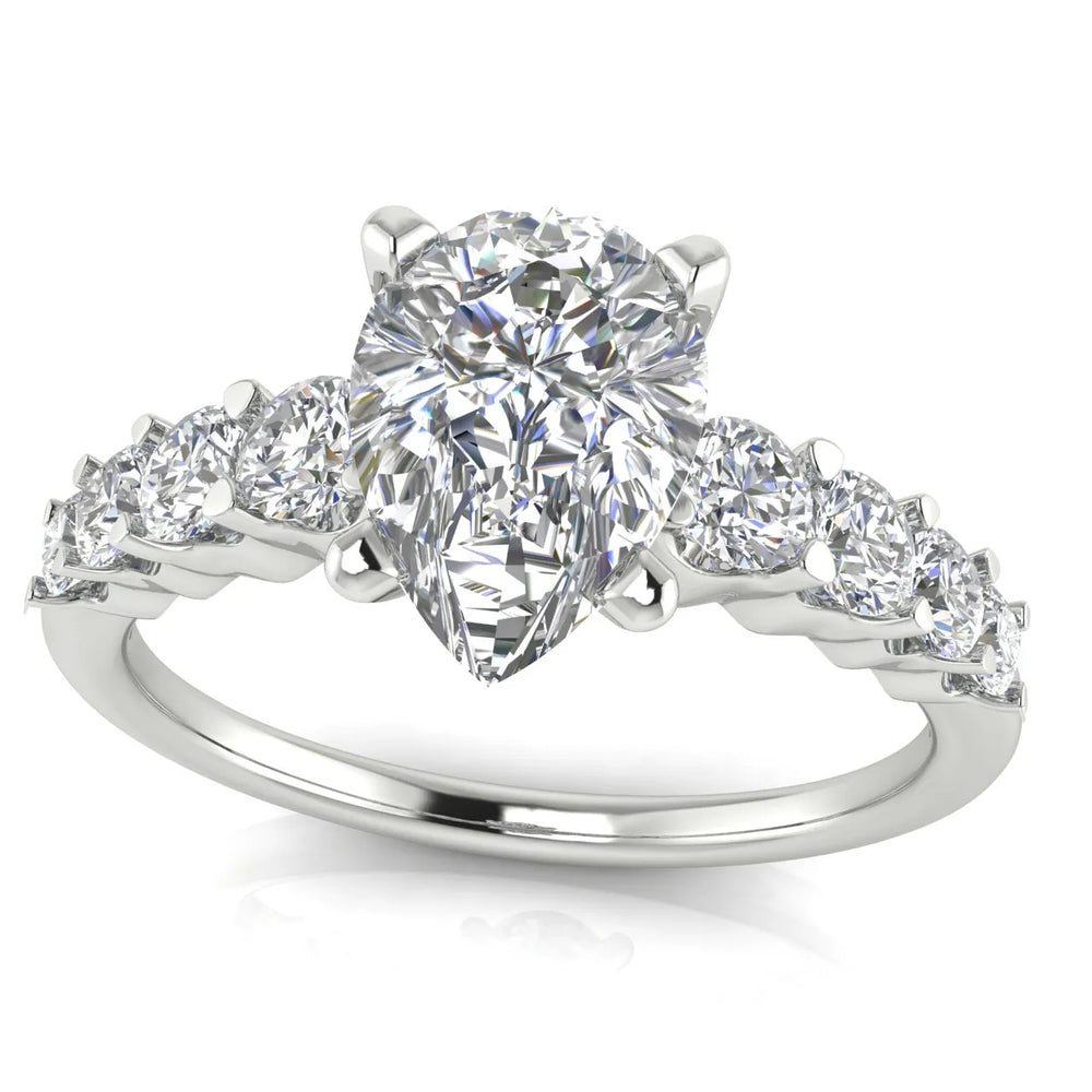 Elegant Solitaire Ring with Graduated Accent Stones