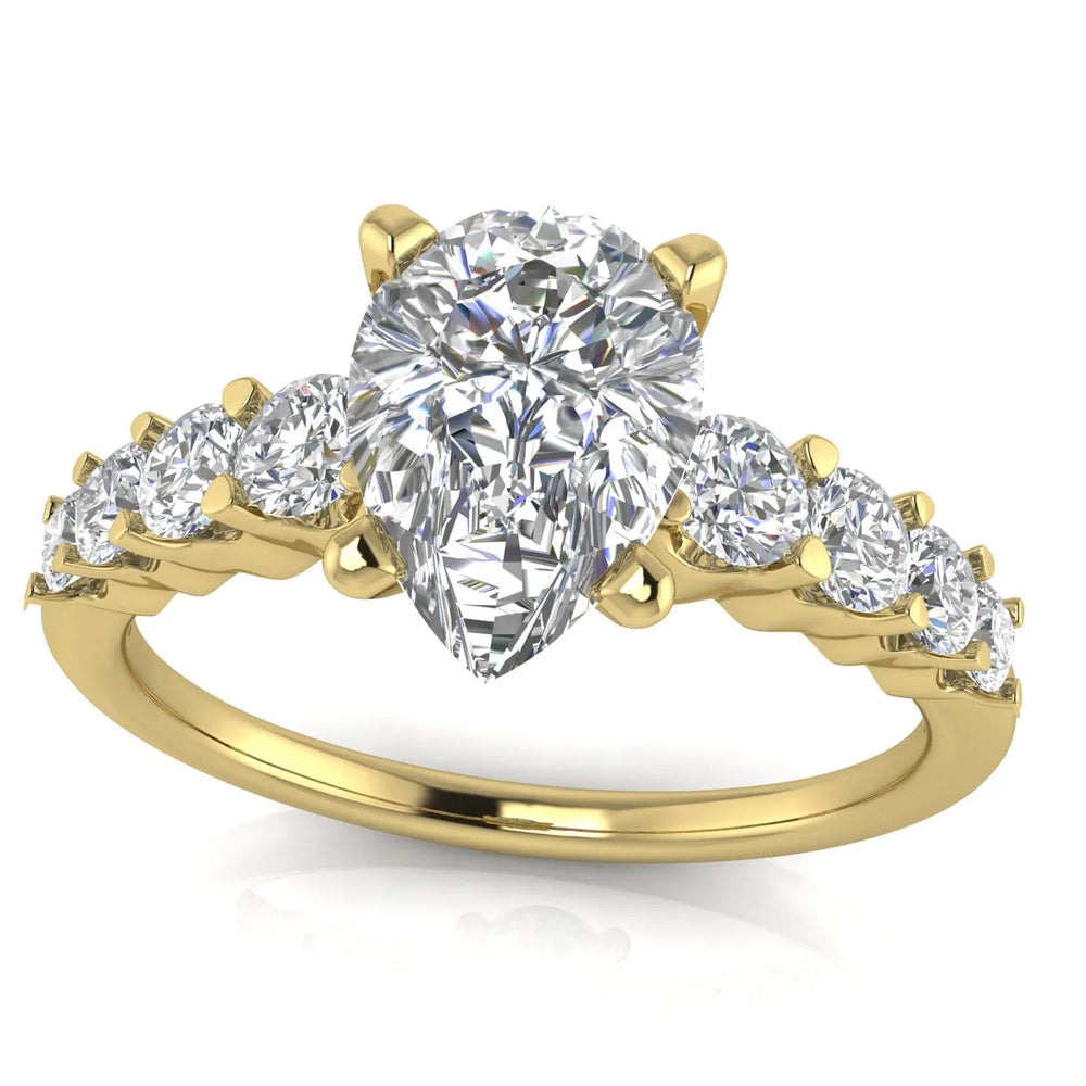 Elegant Solitaire Ring with Graduated Accent Stones