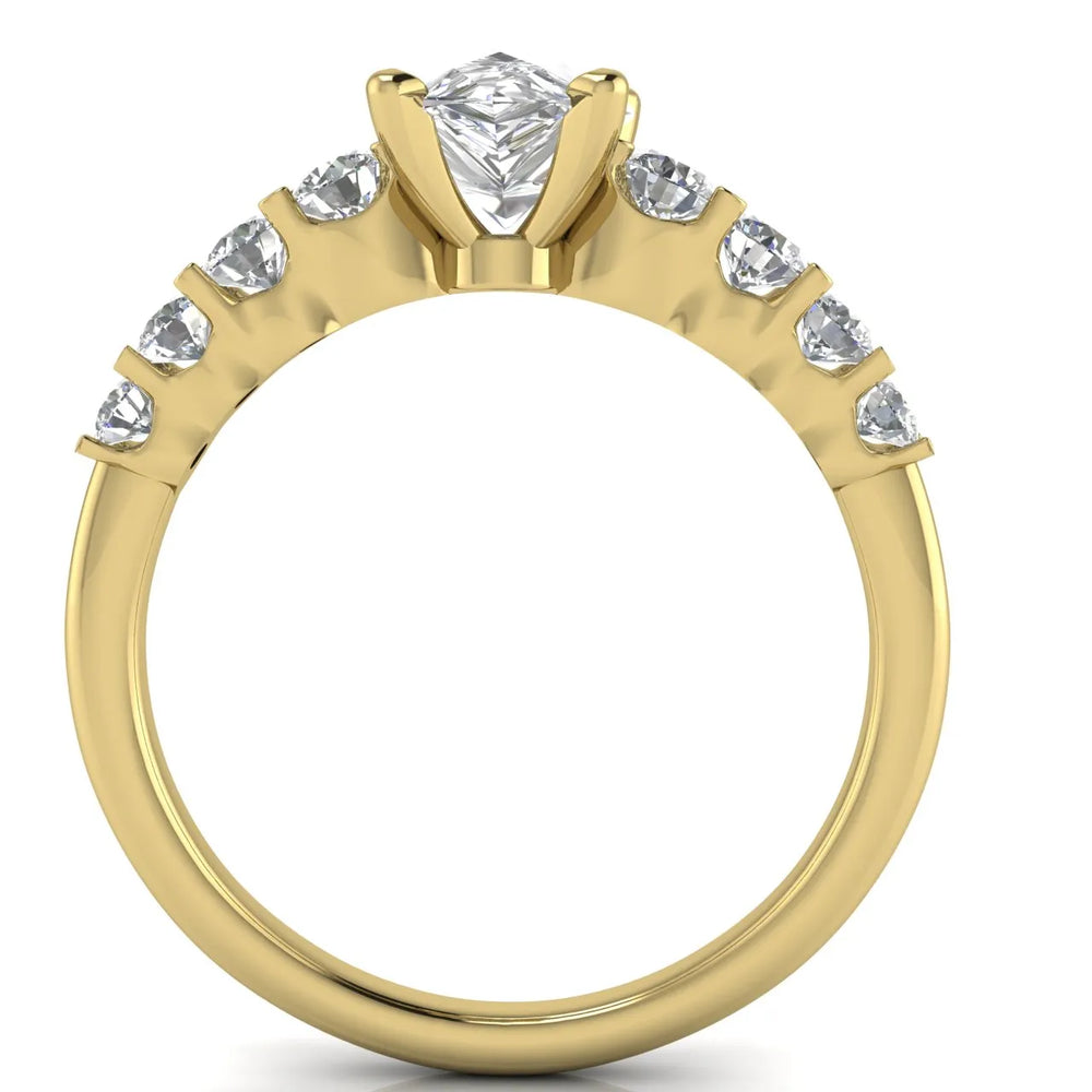 Elegant Solitaire Ring with Graduated Accent Stones