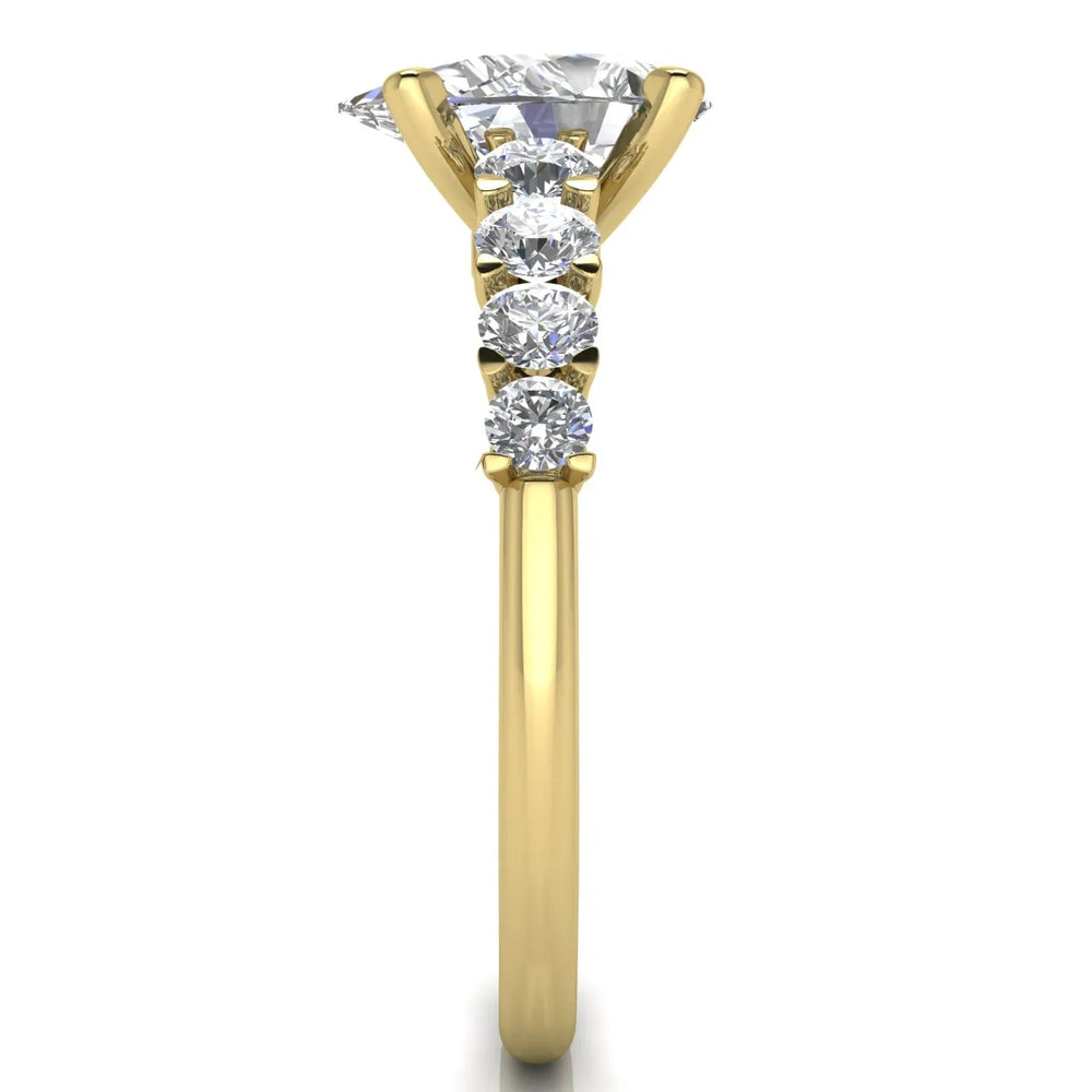Elegant Solitaire Ring with Graduated Accent Stones