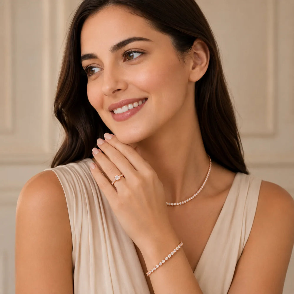 Elegant Solitaire Ring with Graduated Accent Stones