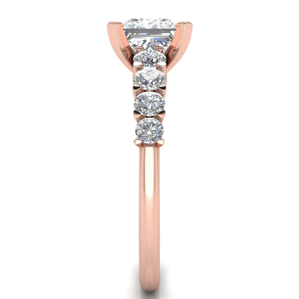 Elegant Solitaire Ring with Graduated Accent Stones