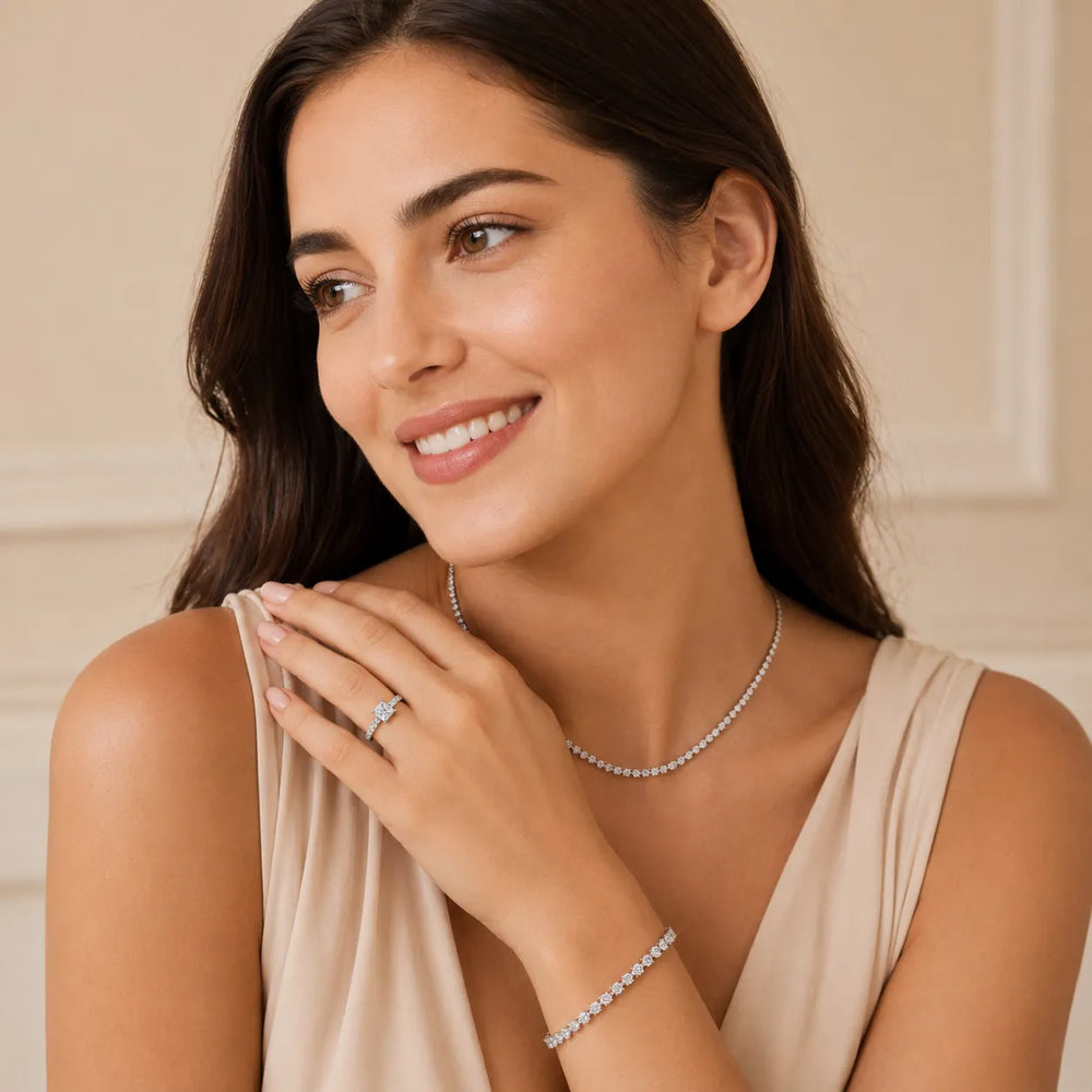 Elegant Solitaire Ring with Graduated Accent Stones