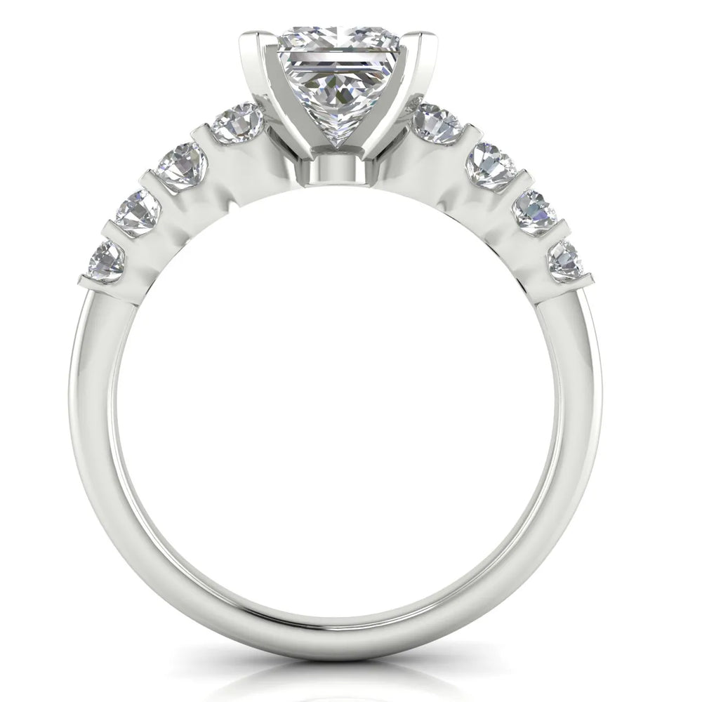 Elegant Solitaire Ring with Graduated Accent Stones