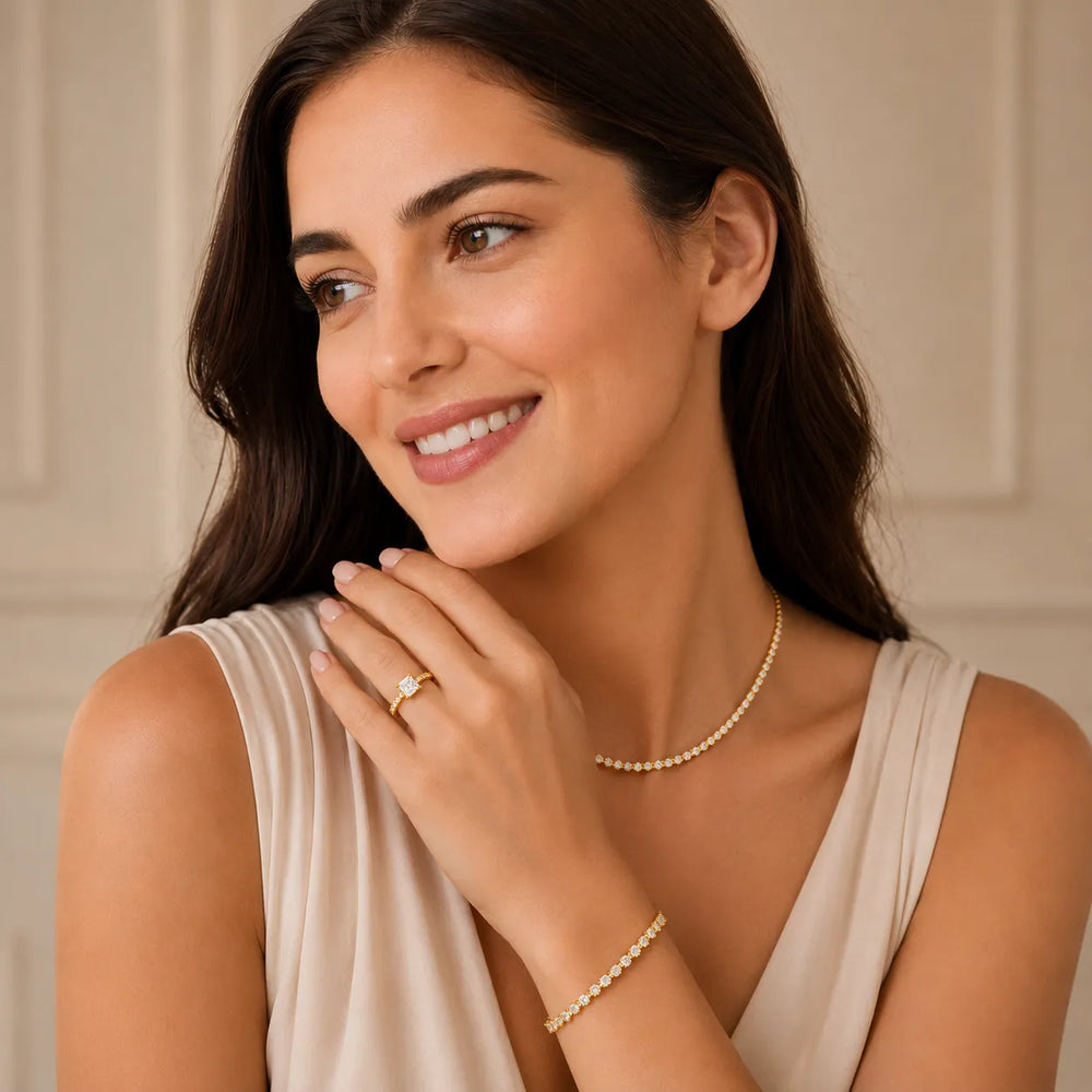 Elegant Solitaire Ring with Graduated Accent Stones