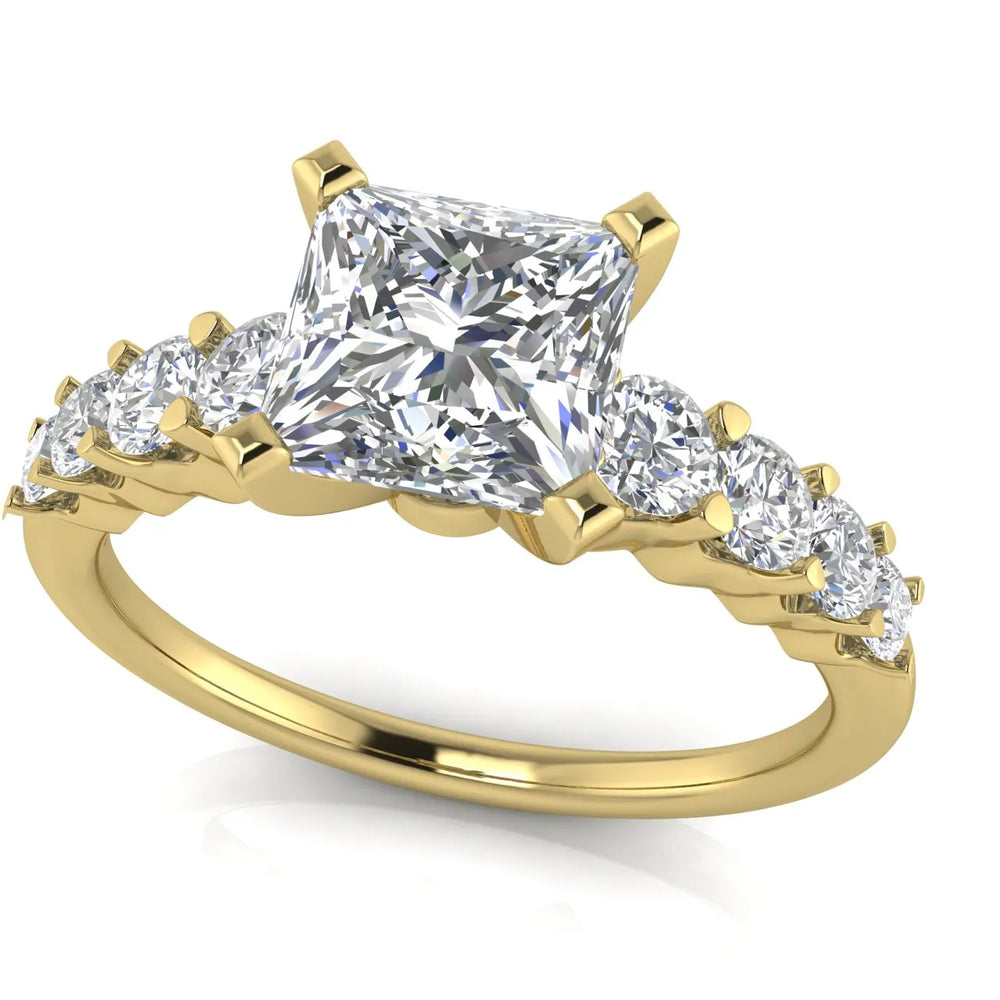 Elegant Solitaire Ring with Graduated Accent Stones