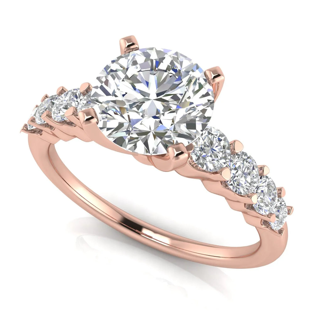 Elegant Solitaire Ring with Graduated Accent Stones