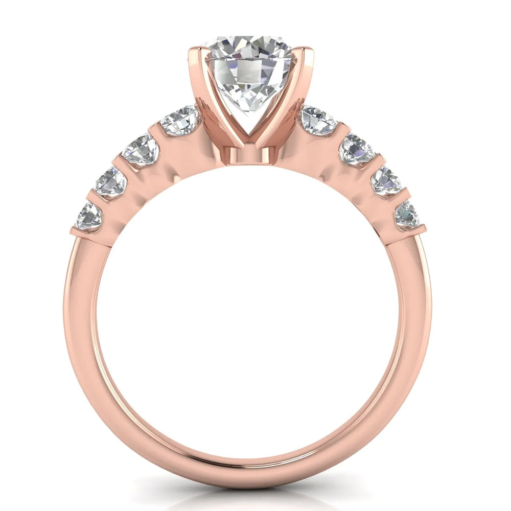 Elegant Solitaire Ring with Graduated Accent Stones