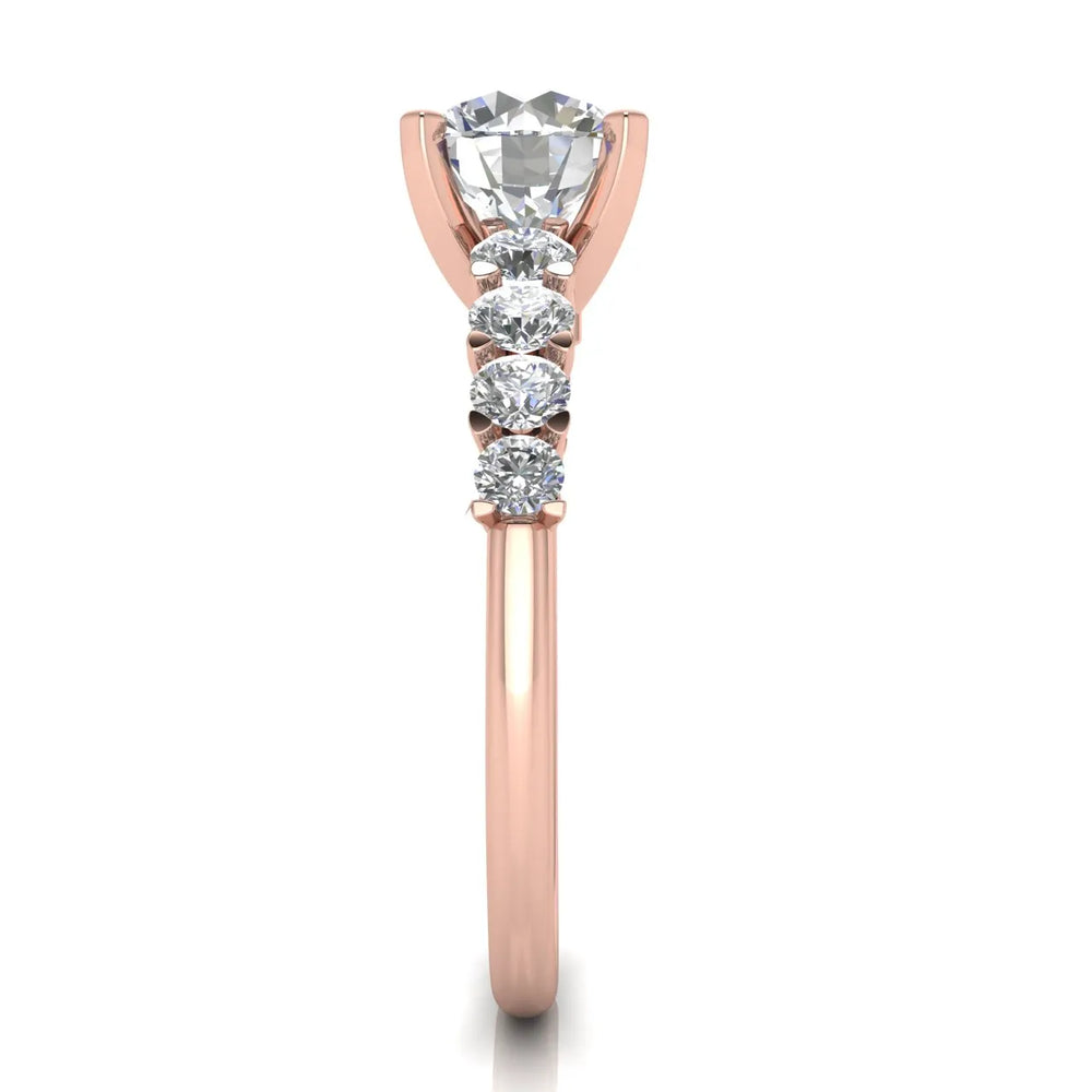 Elegant Solitaire Ring with Graduated Accent Stones