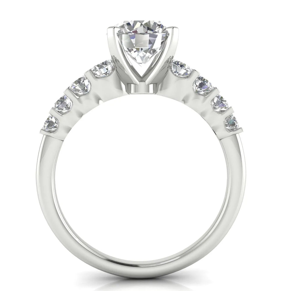 Elegant Solitaire Ring with Graduated Accent Stones