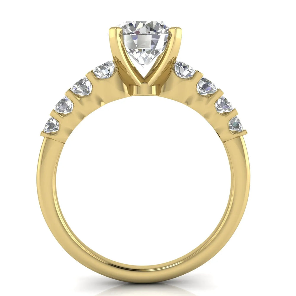 Elegant Solitaire Ring with Graduated Accent Stones