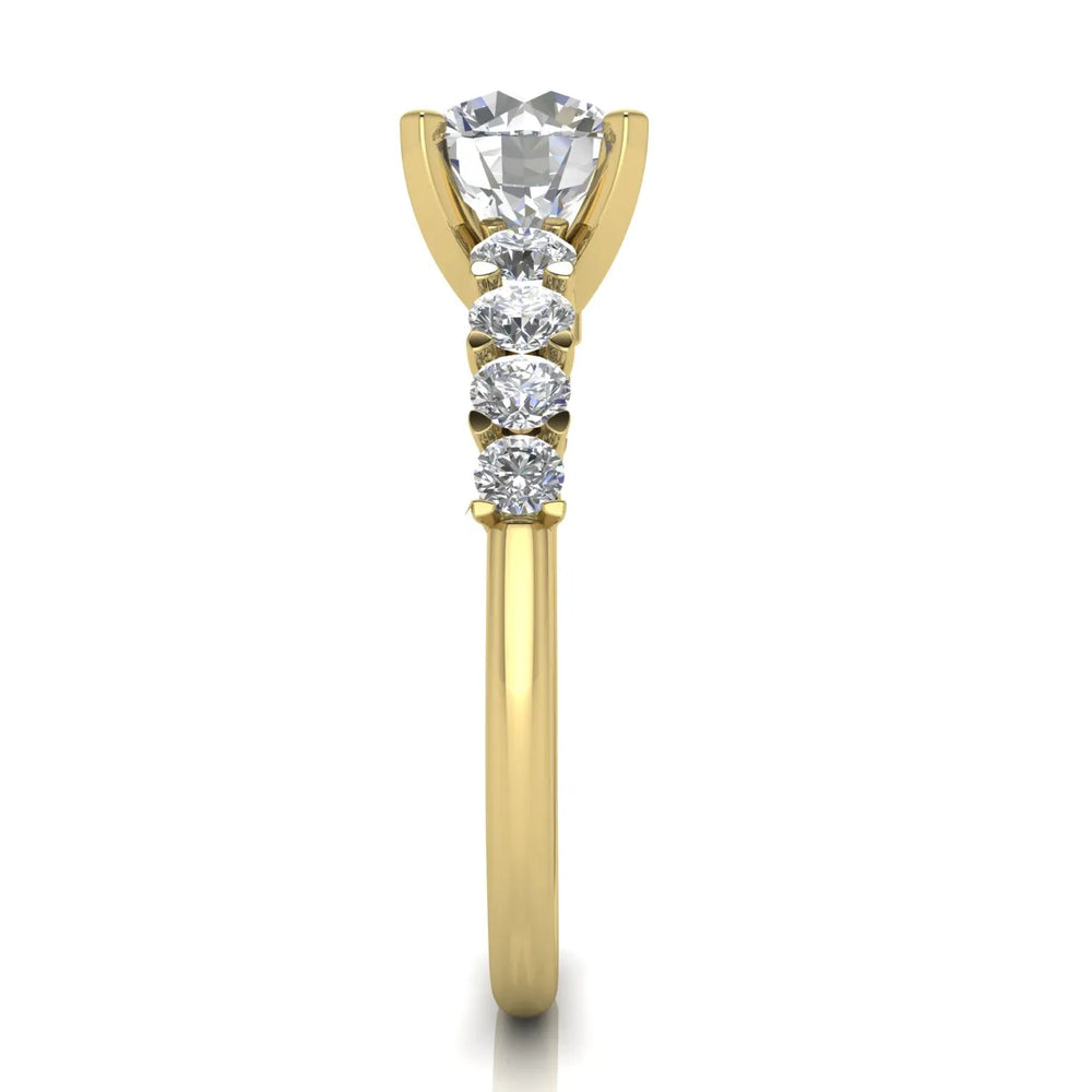Elegant Solitaire Ring with Graduated Accent Stones