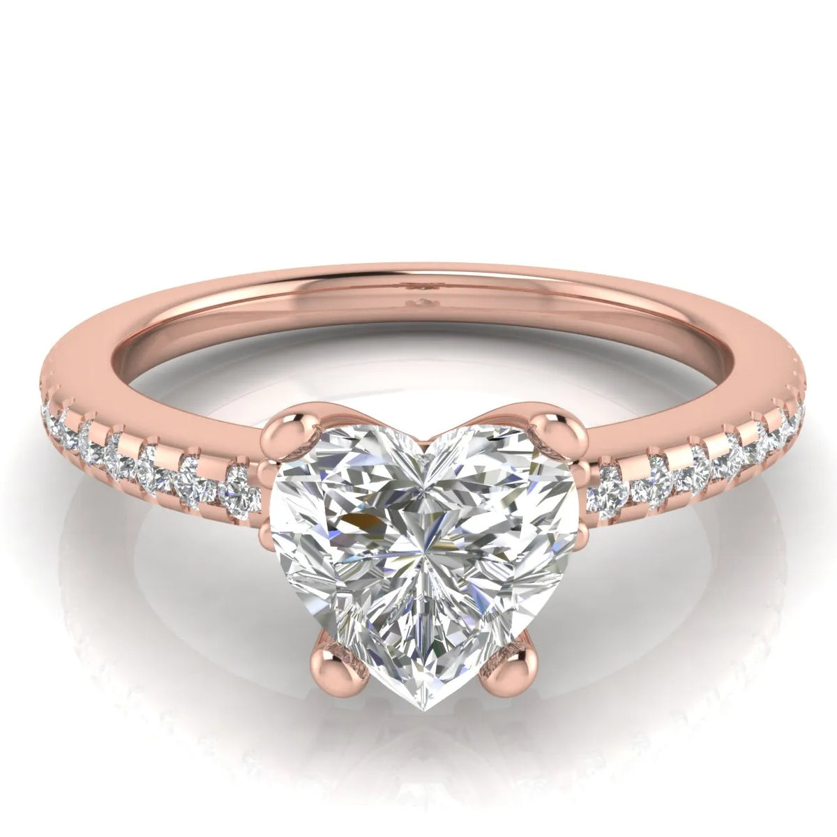 Classic Pavé Accent Solitaire Ring