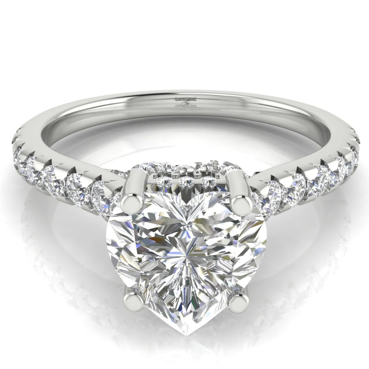Classic Pavé Accent Solitaire Ring