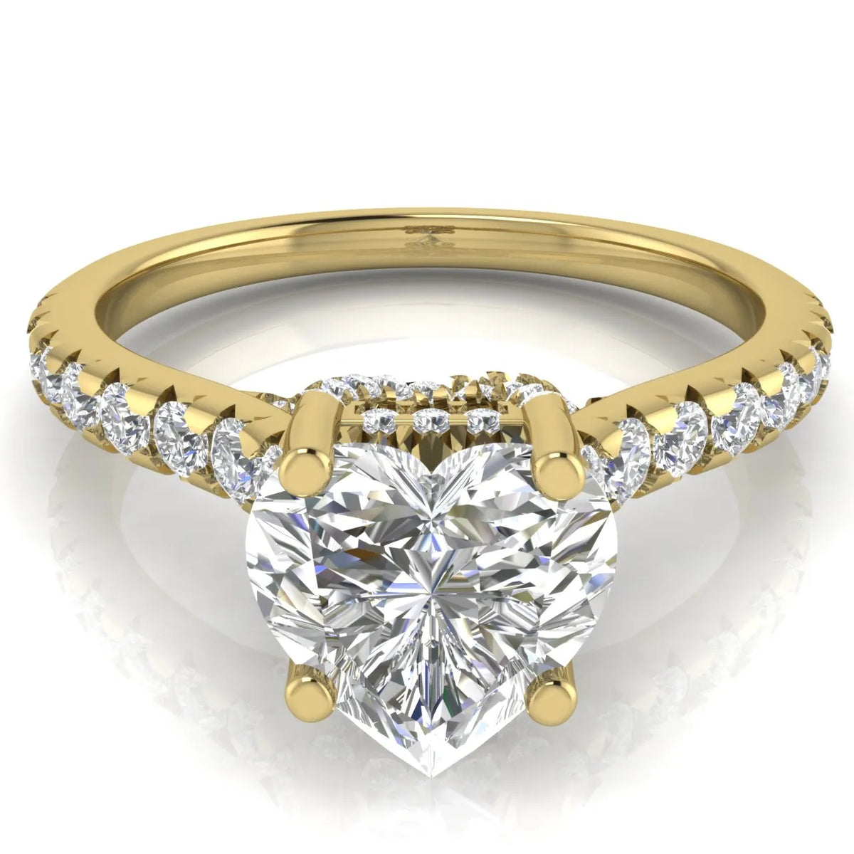 Classic Pavé Accent Solitaire Ring