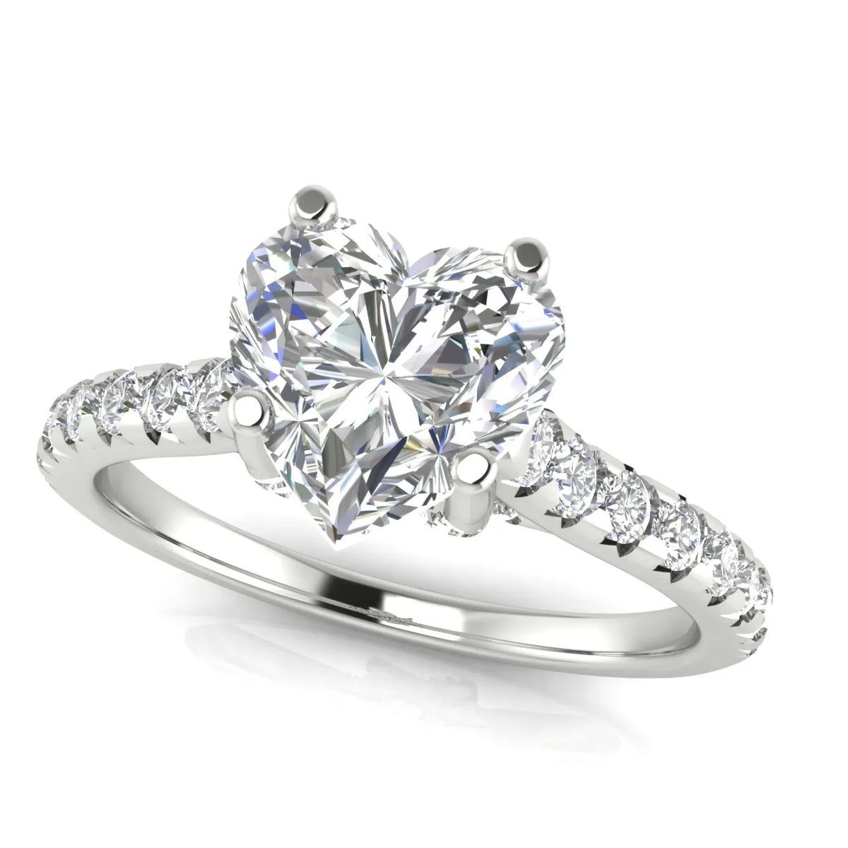 Classic Pavé Accent Solitaire Ring