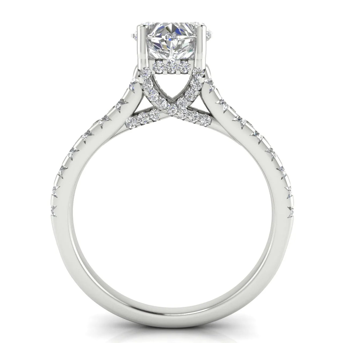 Classic Pavé Accent Solitaire Ring