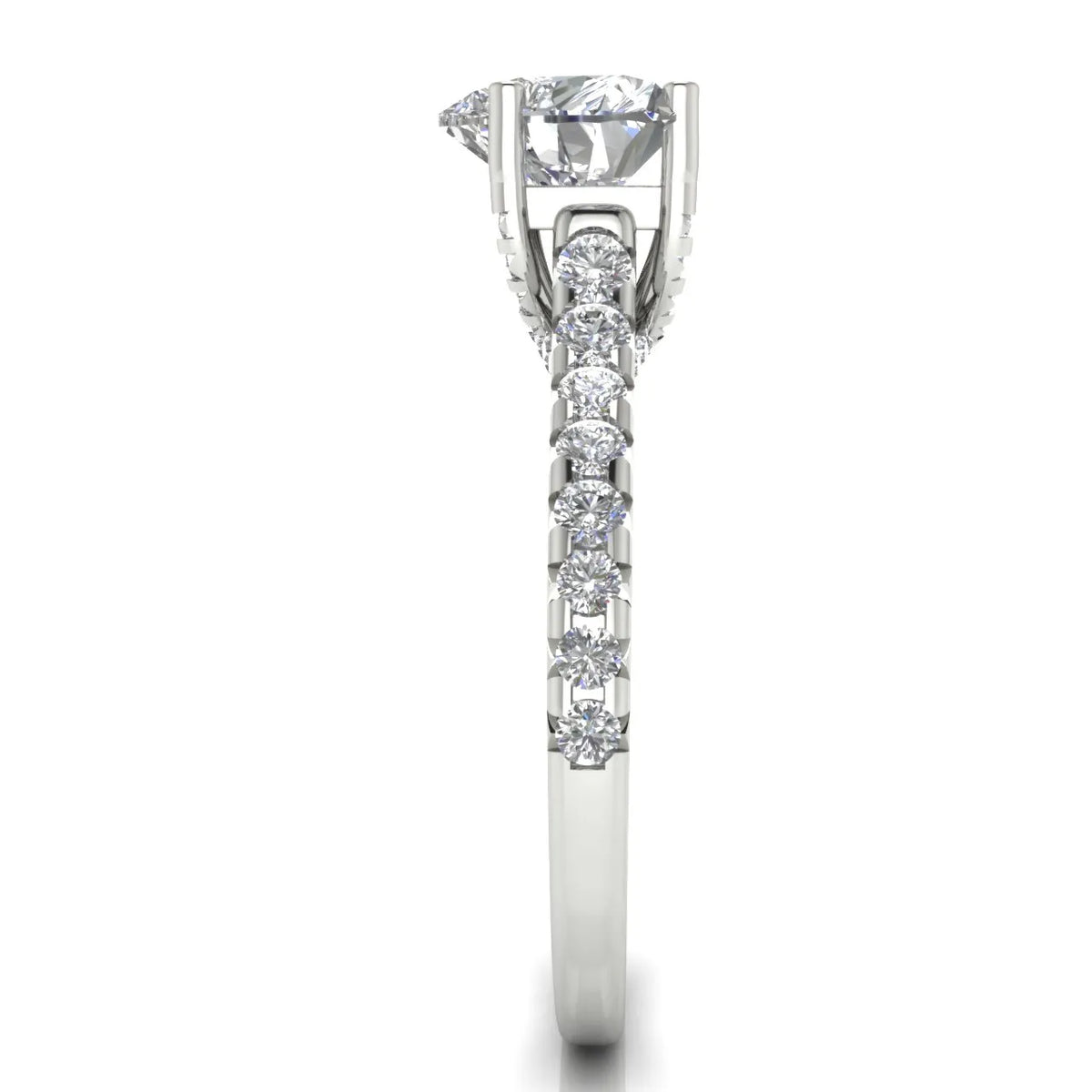 Classic Pavé Accent Solitaire Ring